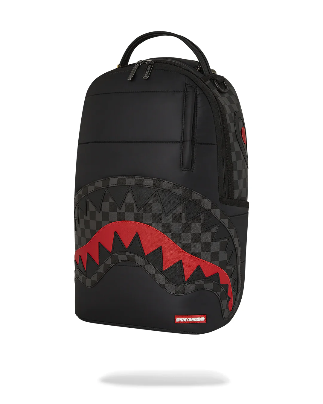 Black Puffer Grey Check Backpack - Image 5
