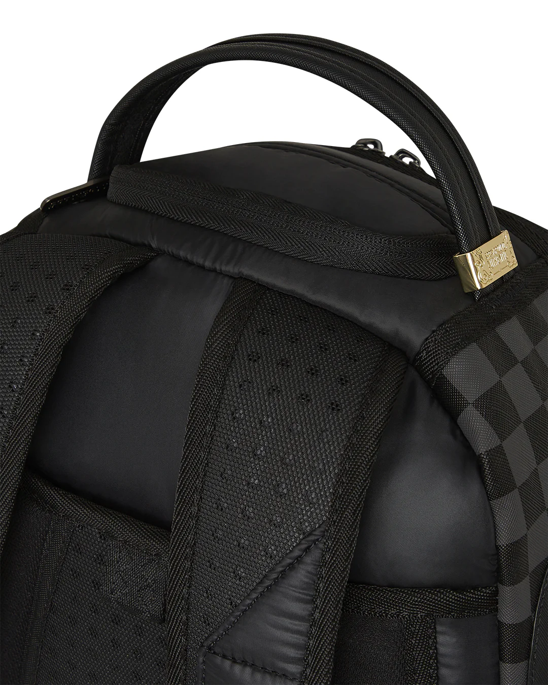 Black Puffer Grey Check Backpack - Image 7