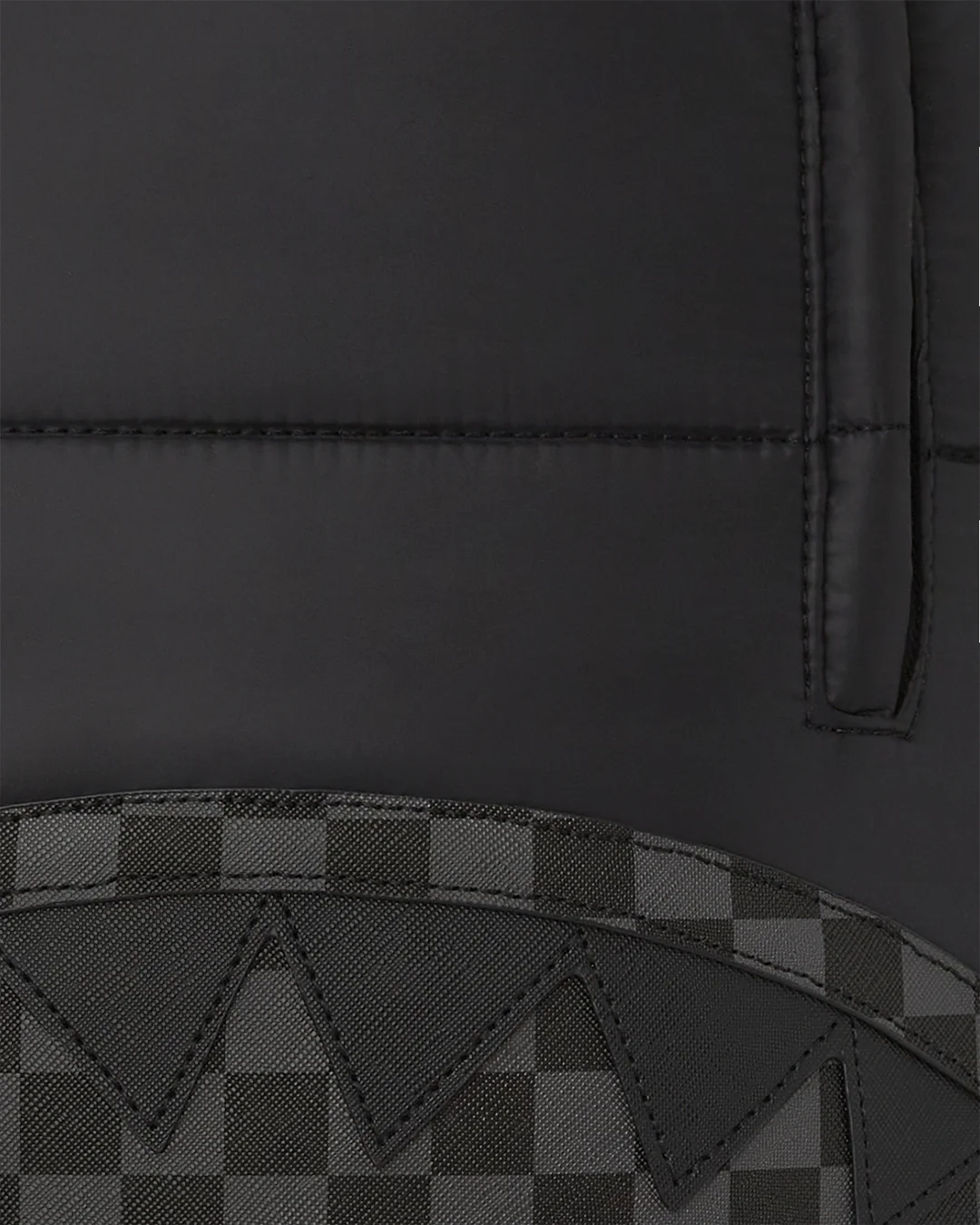 Black Puffer Grey Check Backpack - Image 9