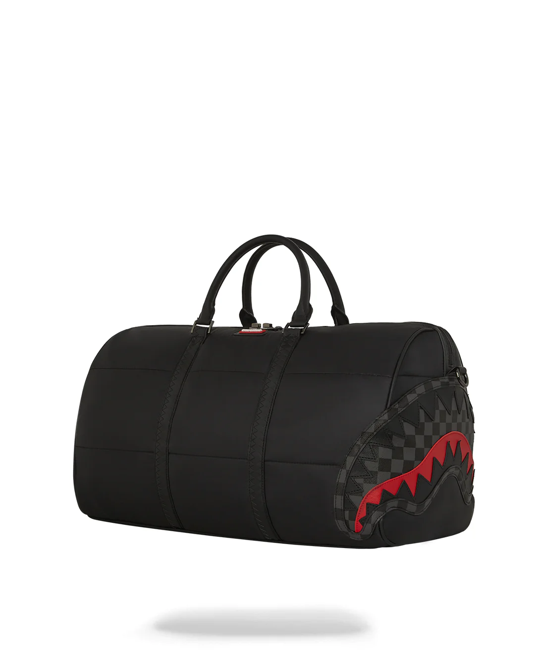 Black Puffer Grey Check Duffle - Image 3