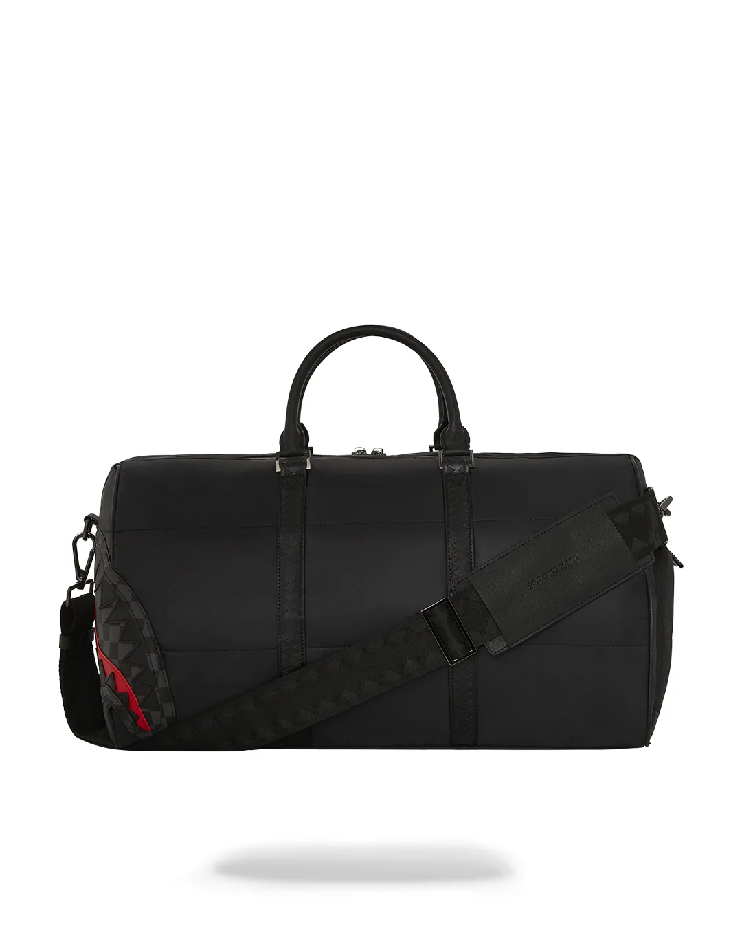 Black Puffer Grey Check Duffle - Image 4