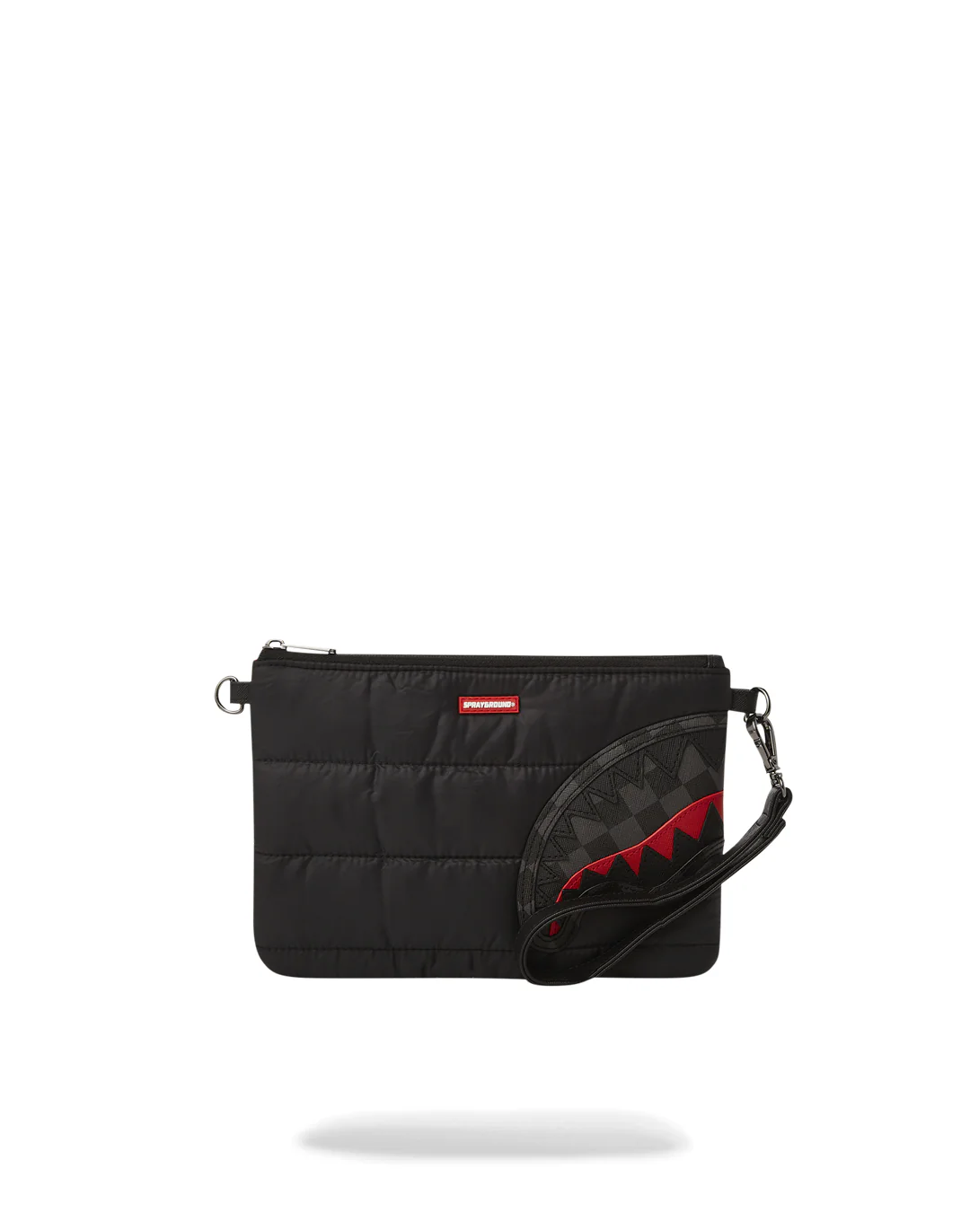 Black Puffer Grey Check Pouchette - Image 4