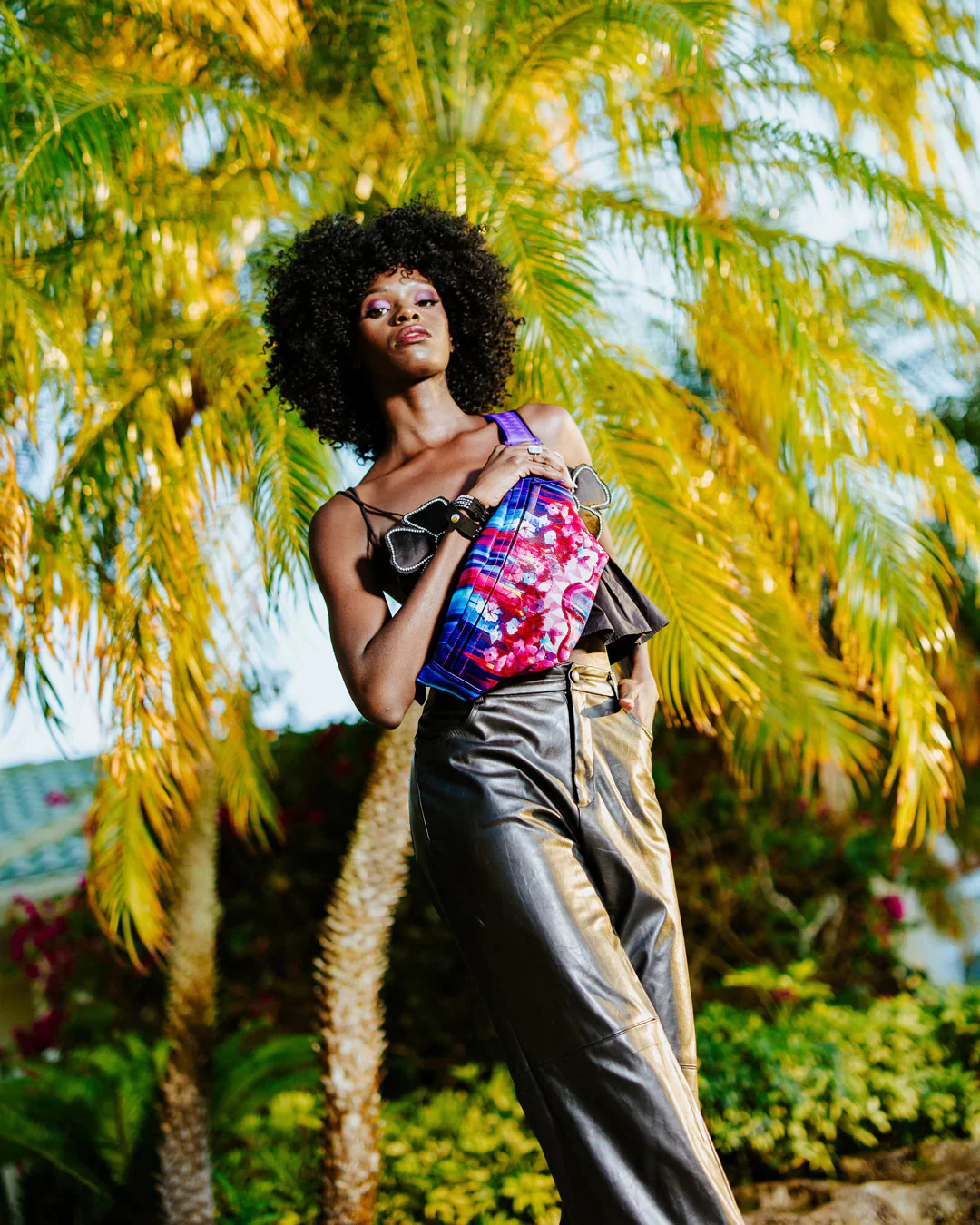Brushed Neon Flowers Crossbody - Image 2