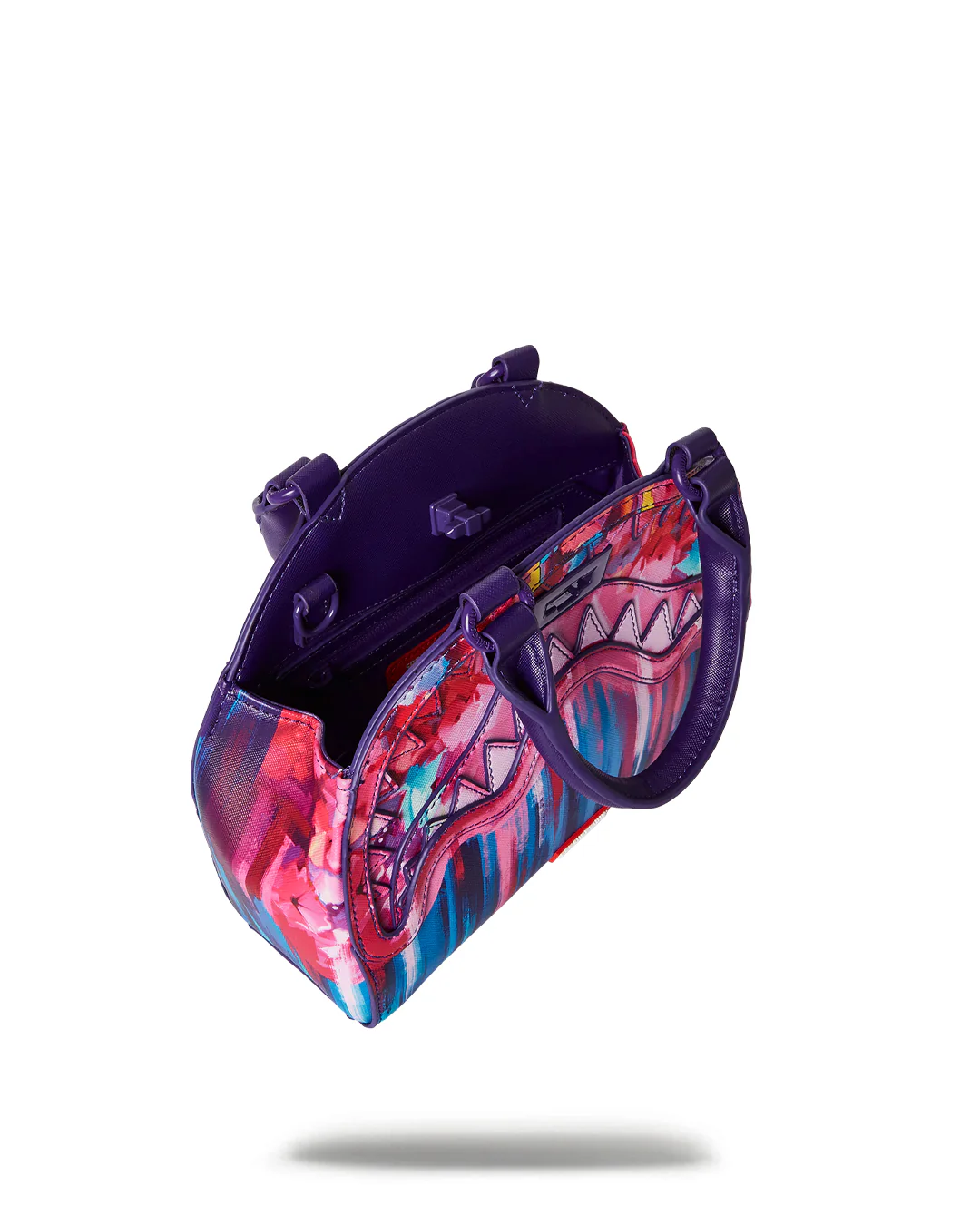 Brushed Neon Flowers Shark Handbag - Image 7
