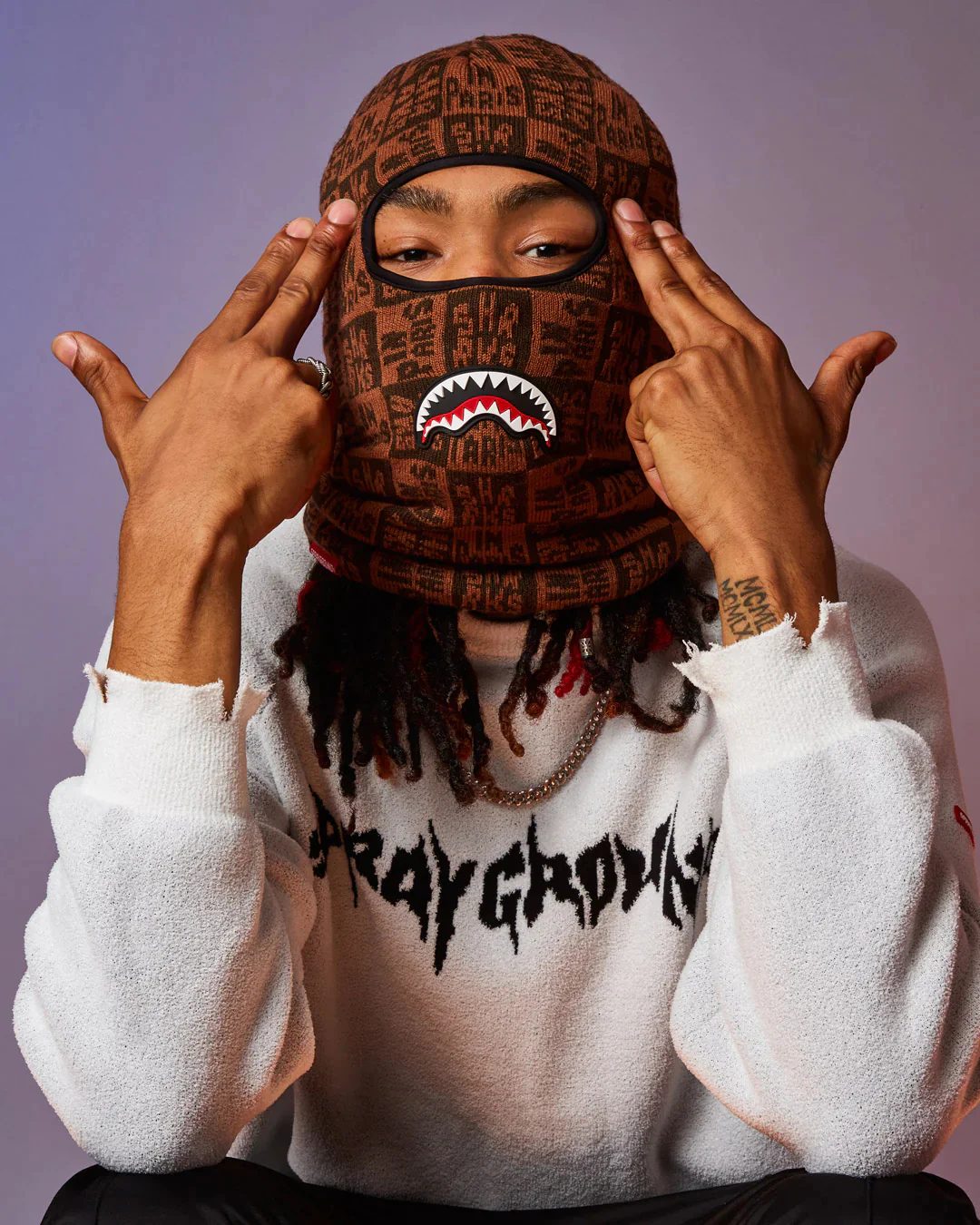 Sharks In Paris Check Ski Mask - Image 5