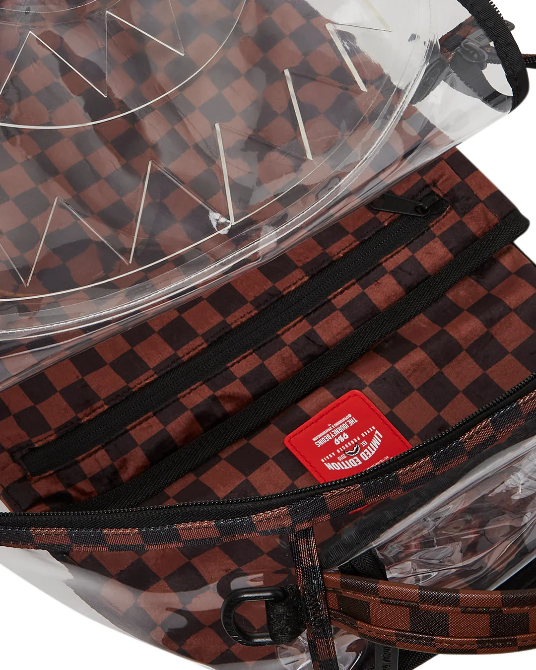 Clear Brown Check Clear Backpack Check - Image 13