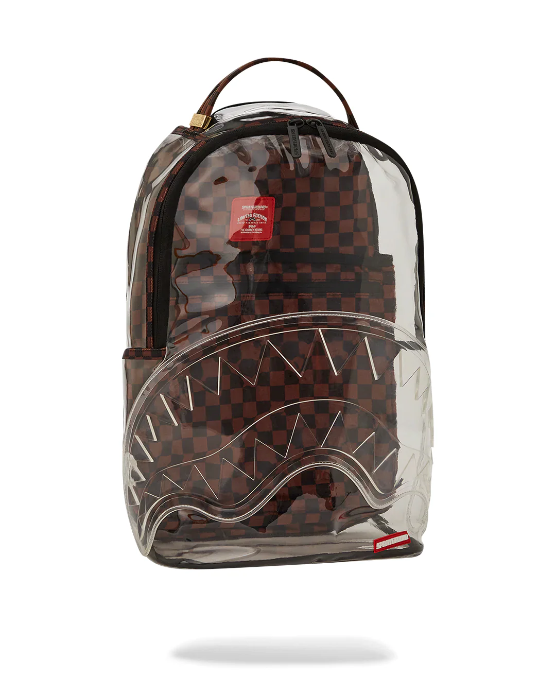 Clear Brown Check Clear Backpack Check - Image 3