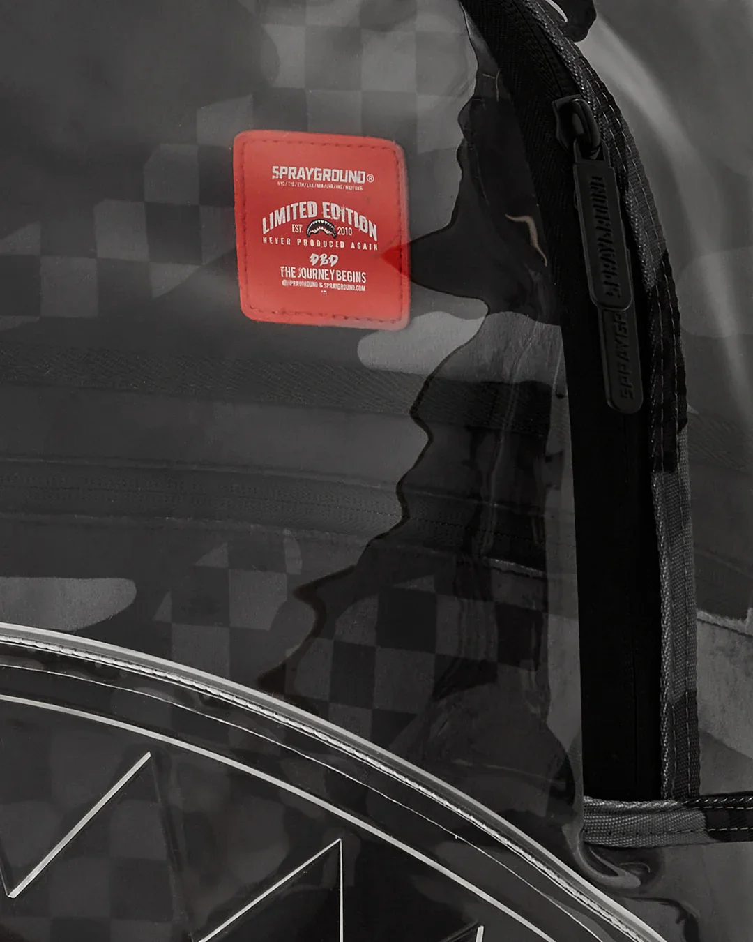 Clear Grey Check Clear Backpack - Image 10