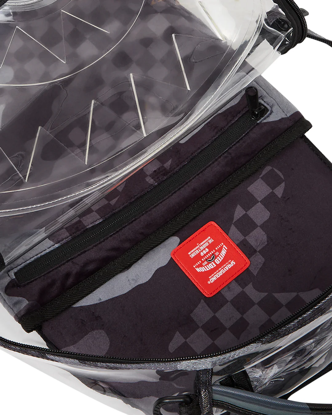 Clear Grey Check Clear Backpack - Image 12