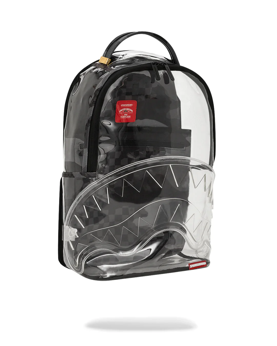 Clear Grey Check Clear Backpack - Image 3