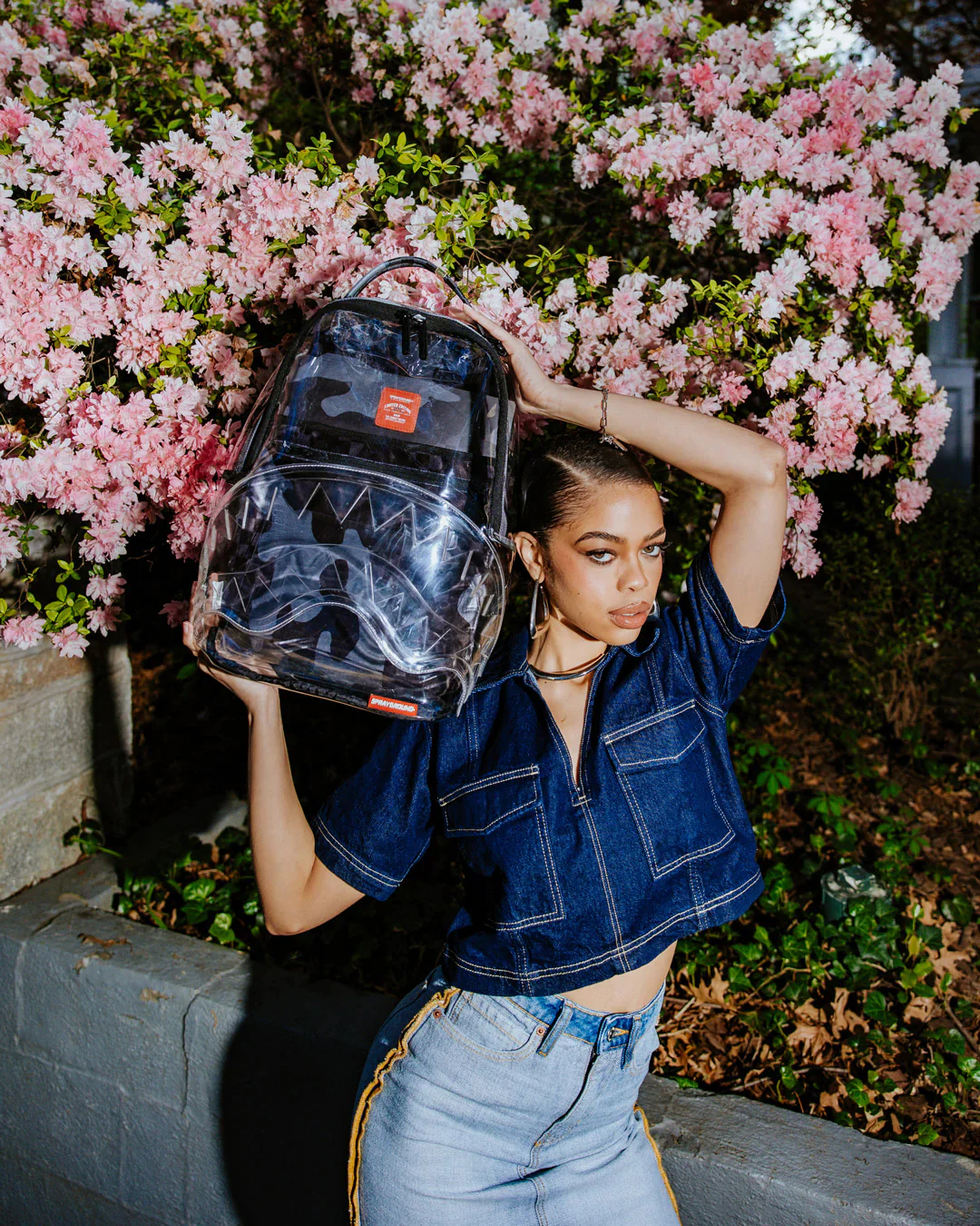 Clear Grey Check Clear Backpack - Image 8