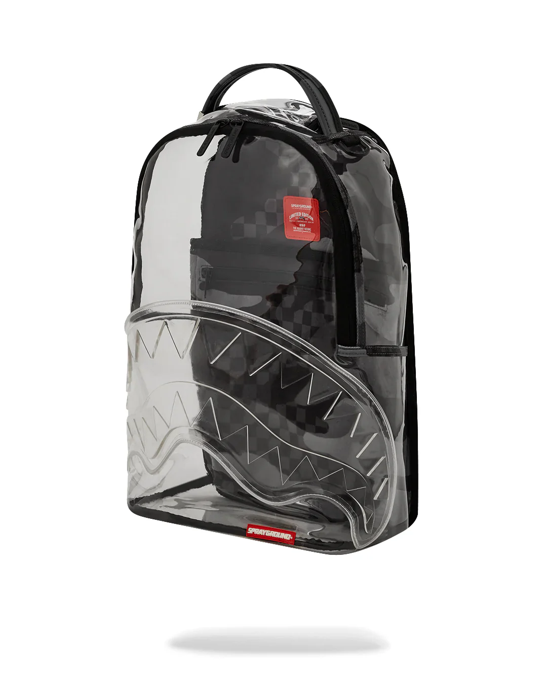 Clear Grey Check Clear Backpack - Image 9