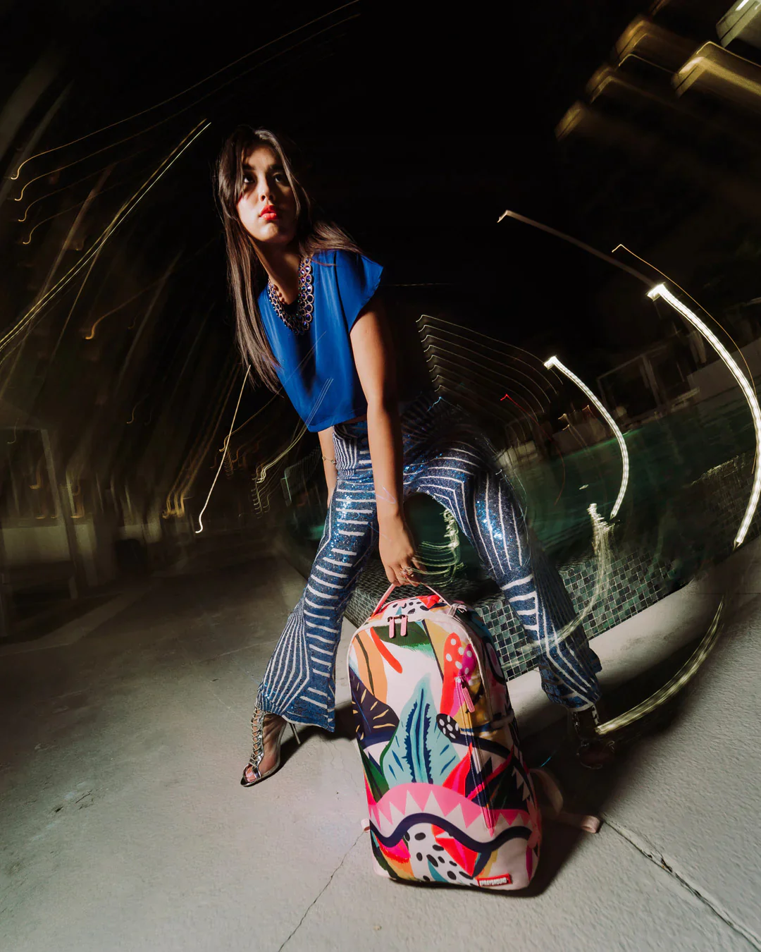 Graphic Floral Backpack - Image 2
