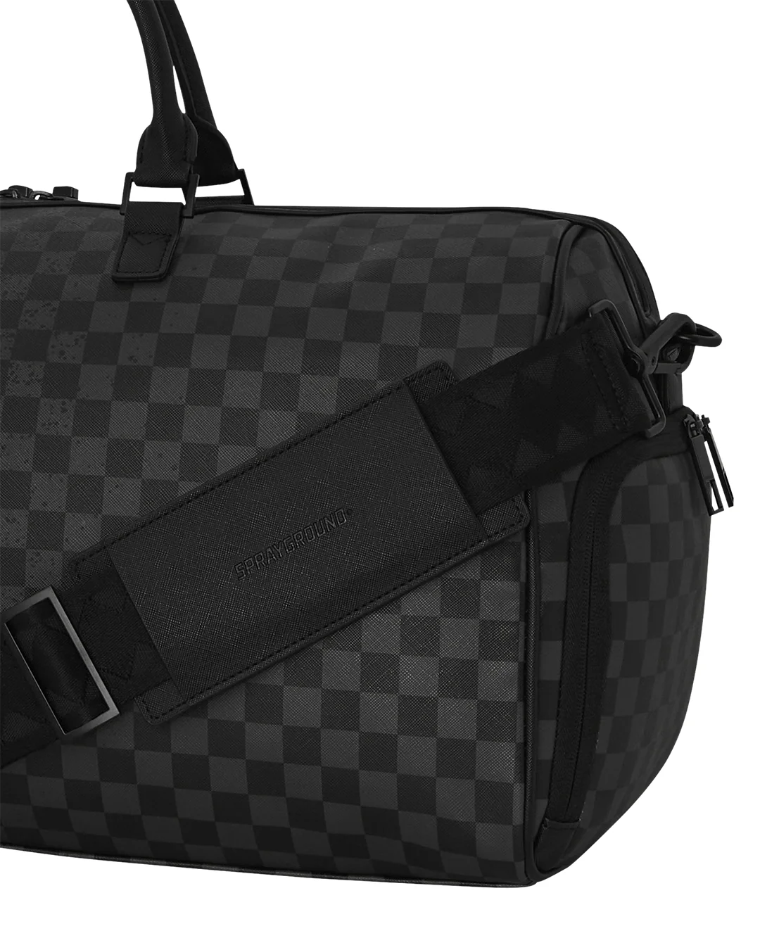 Half Spritz Black/grey Check Duffle - Image 5