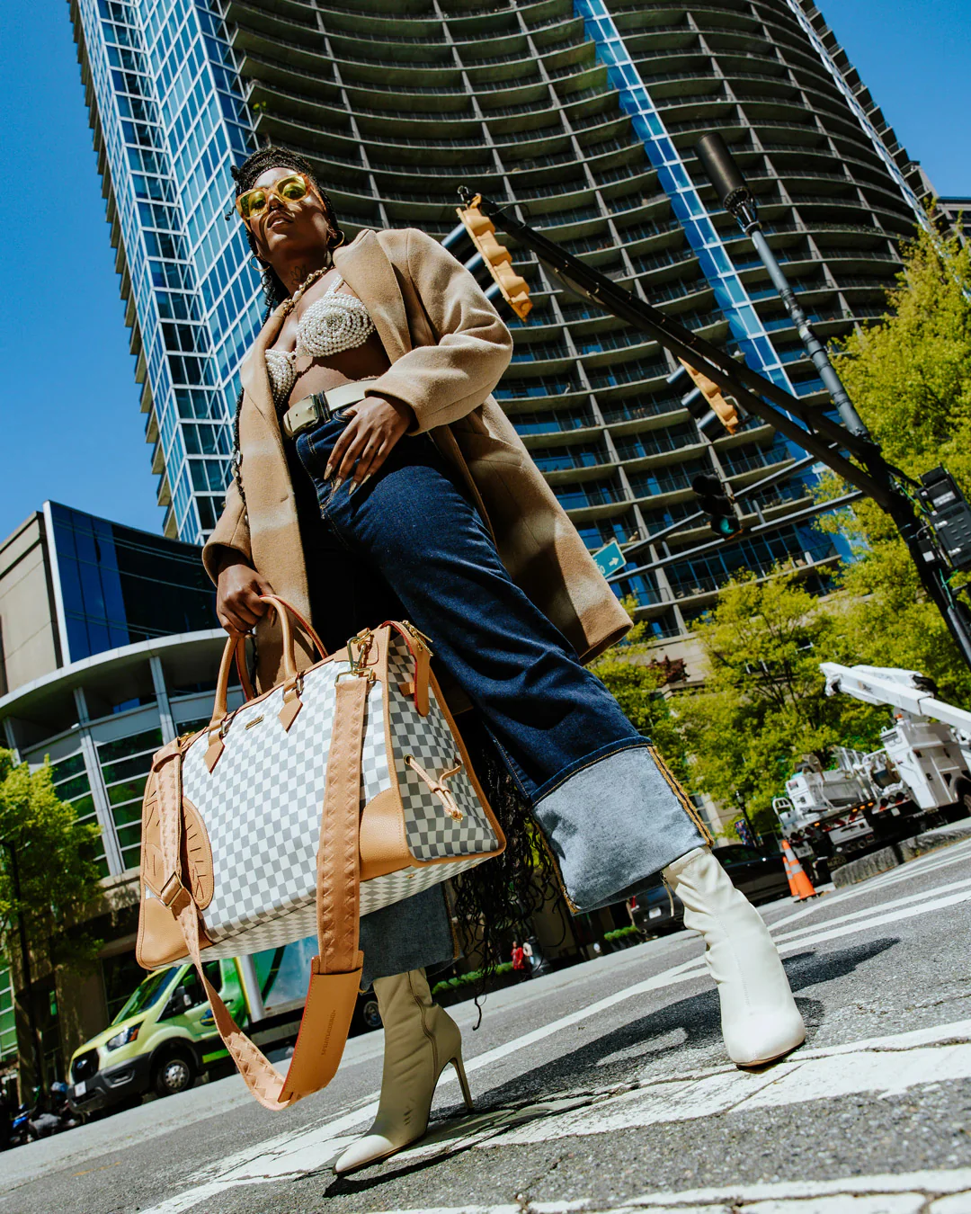 Henny Raceway Cream Pyramid Duffle - Image 8