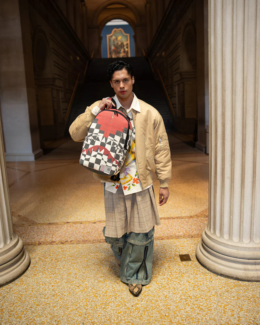 Met Checkboard Tunic Backpack - Image 4
