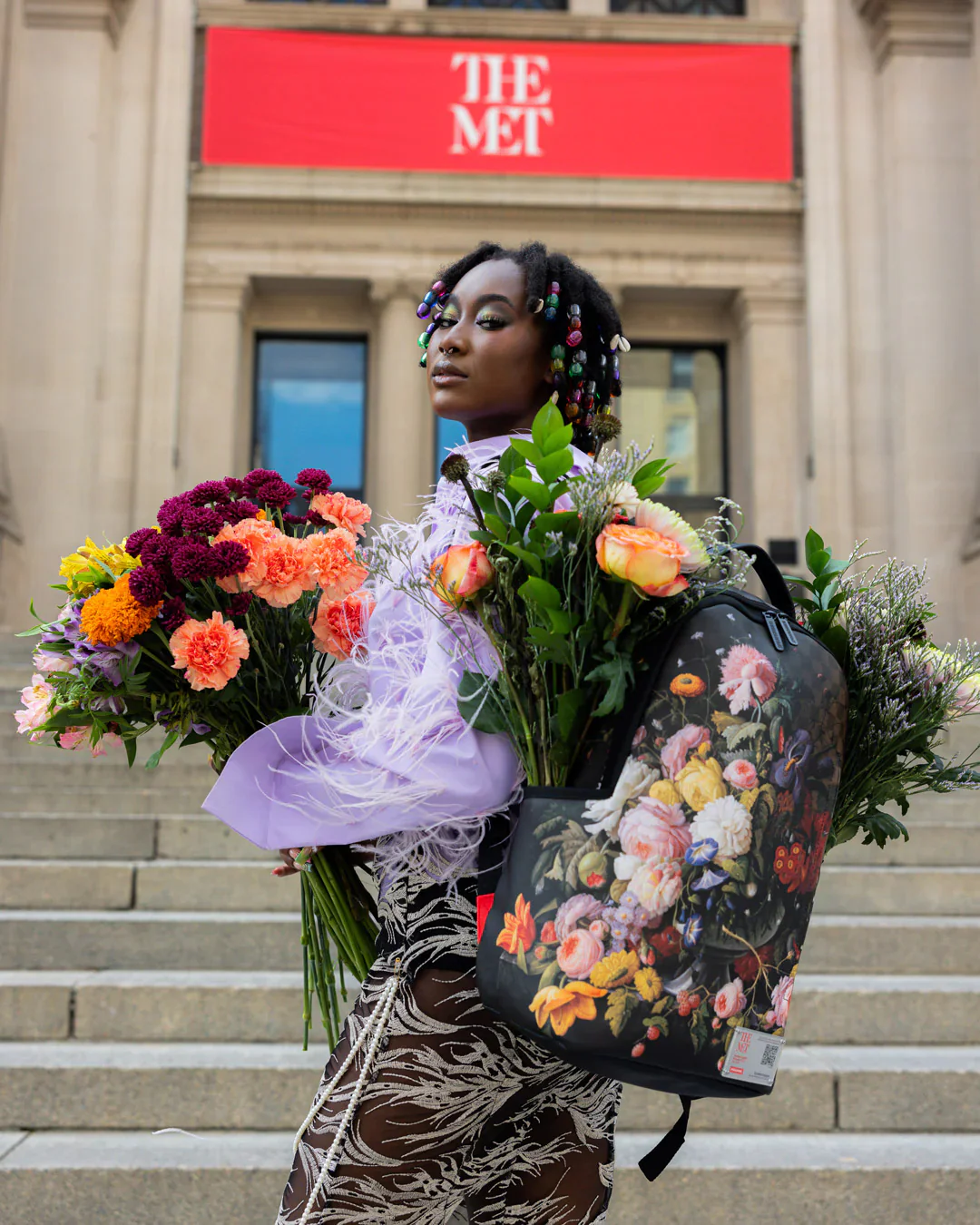 Met Flowers And Fruit Backpack - Image 2