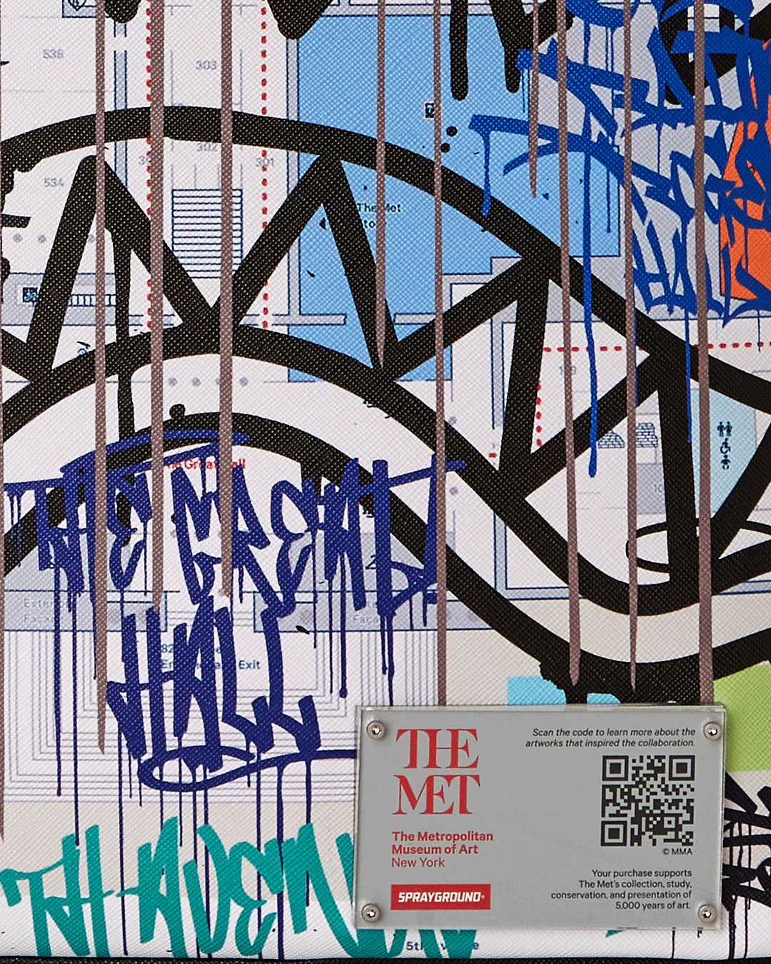 Met Graffiti Map Shark Backpack - Image 9