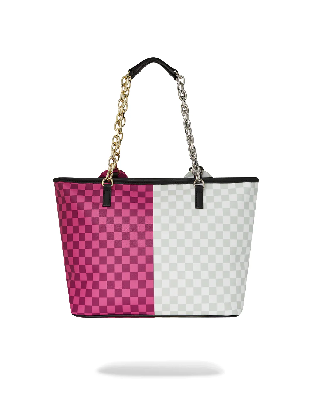 Pink&cream Check Moneybear Head Tote - Image 5