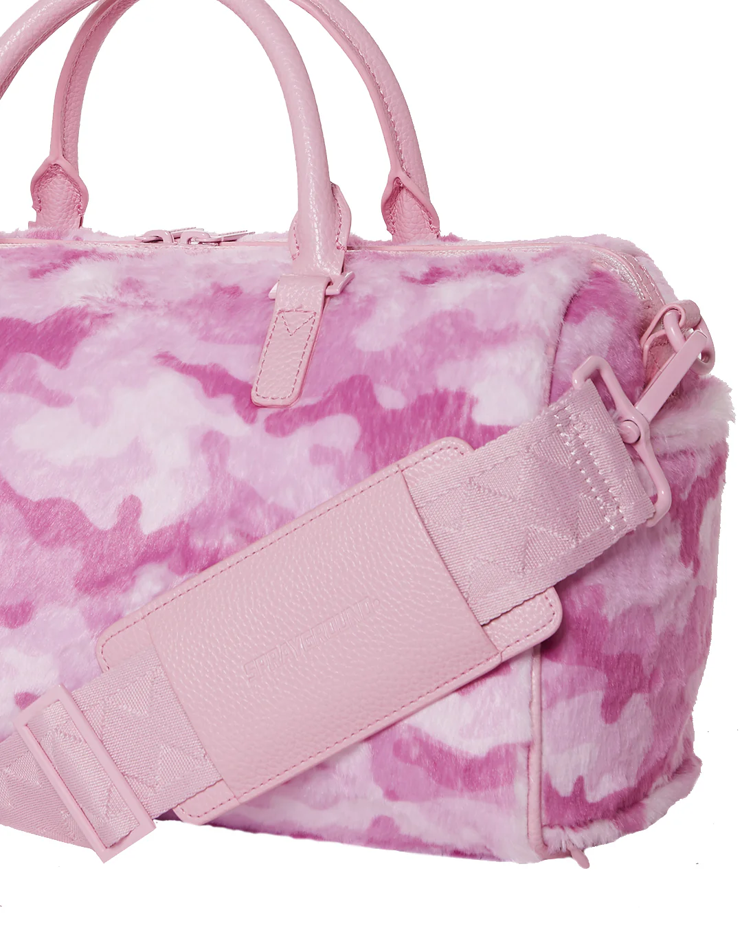 Pink Fur Camo Duffle - Image 5