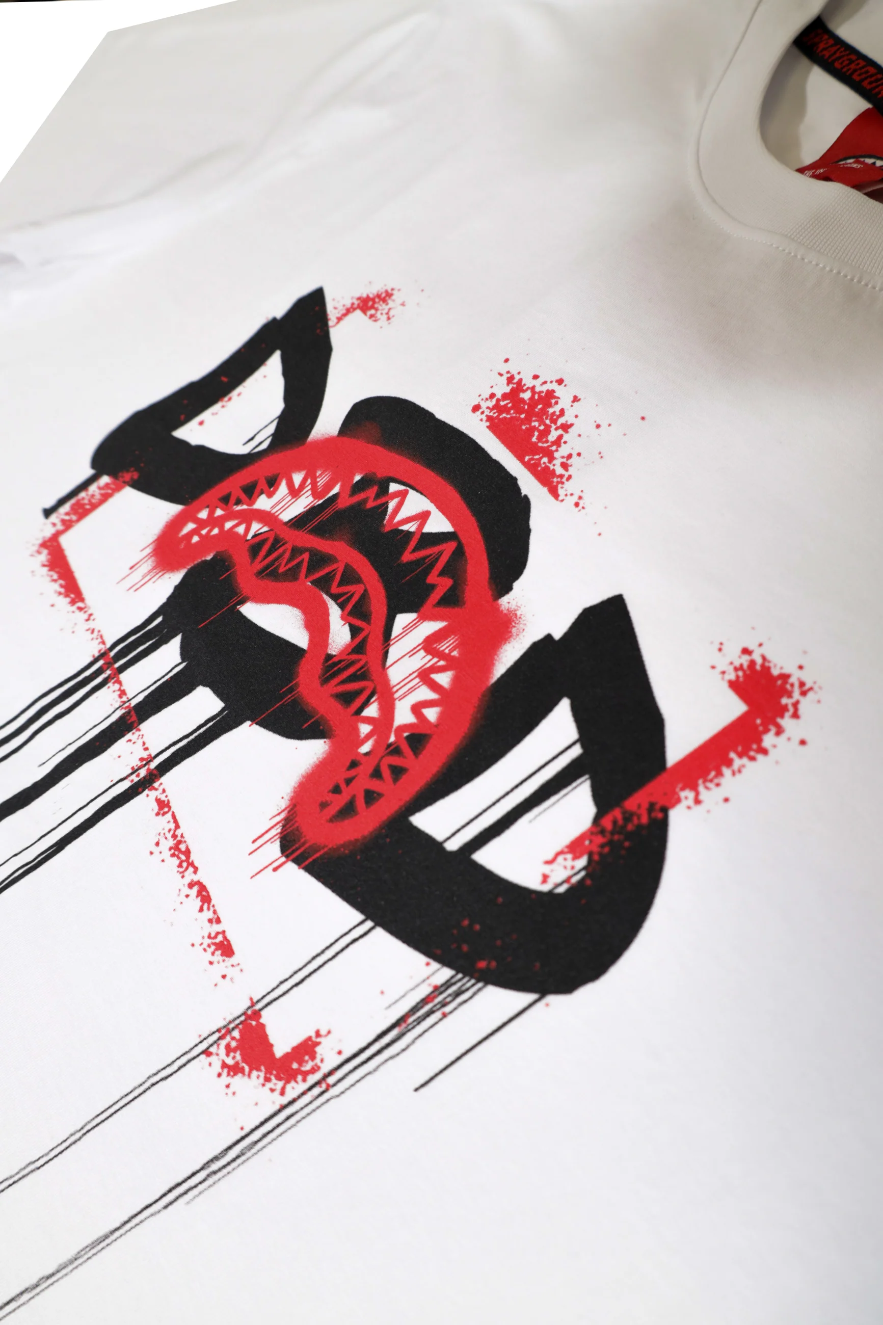 Shark Stencil Over T-shirt - Image 3