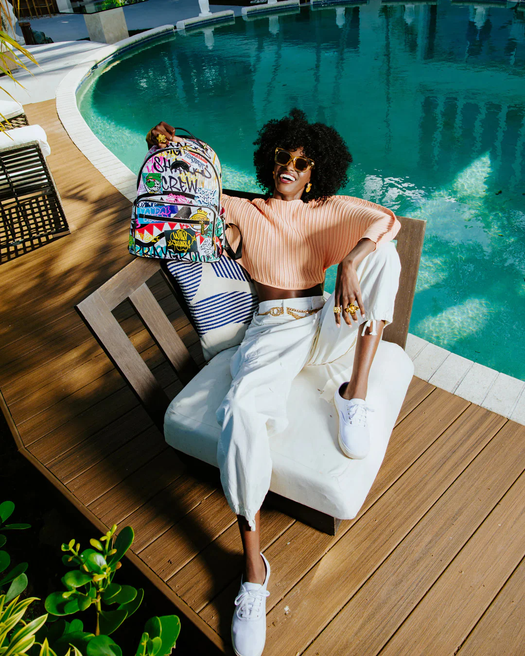 Sip The Rizz Cream Chateau Backpack - Image 8