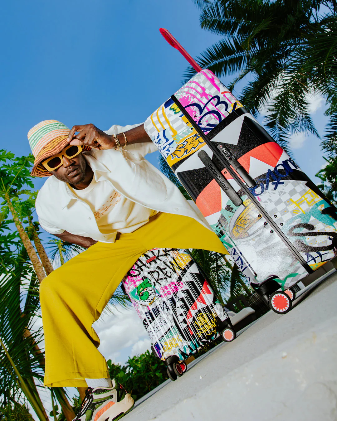 Sip The Rizz Cream Large Hardshell Luggage - Image 4