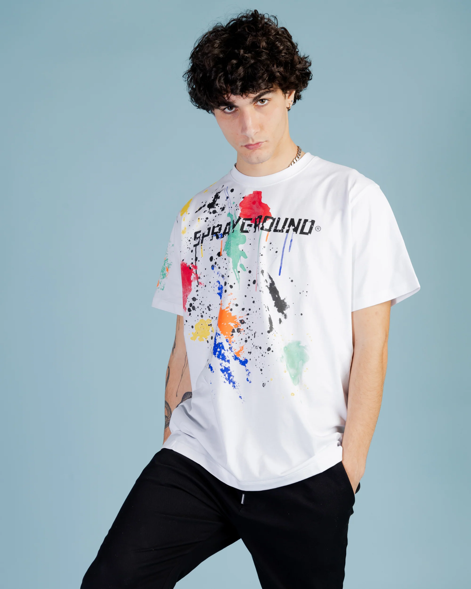 Color Splat Regular T-shirt Wht - Image 3