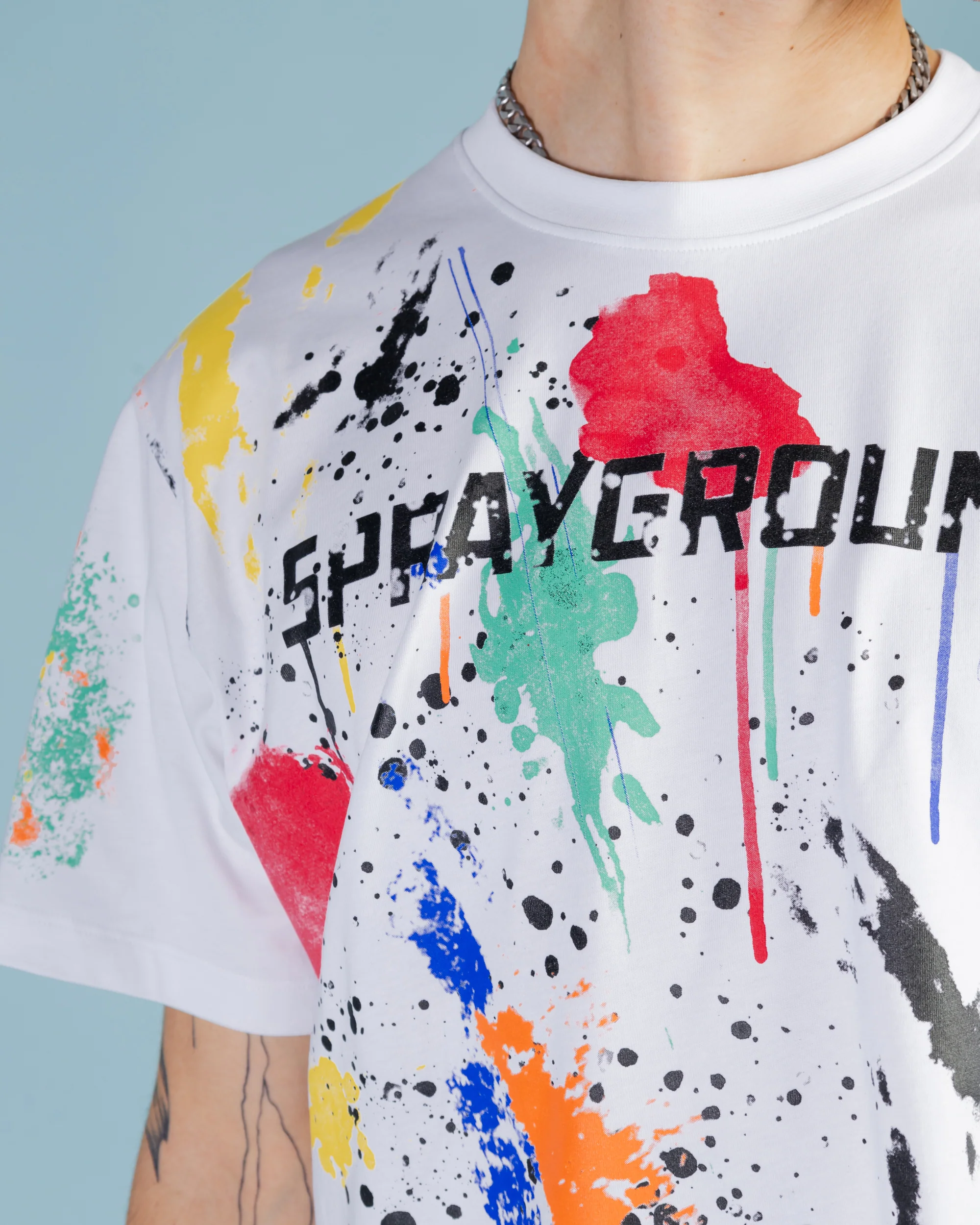Color Splat Regular T-shirt Wht - Image 4