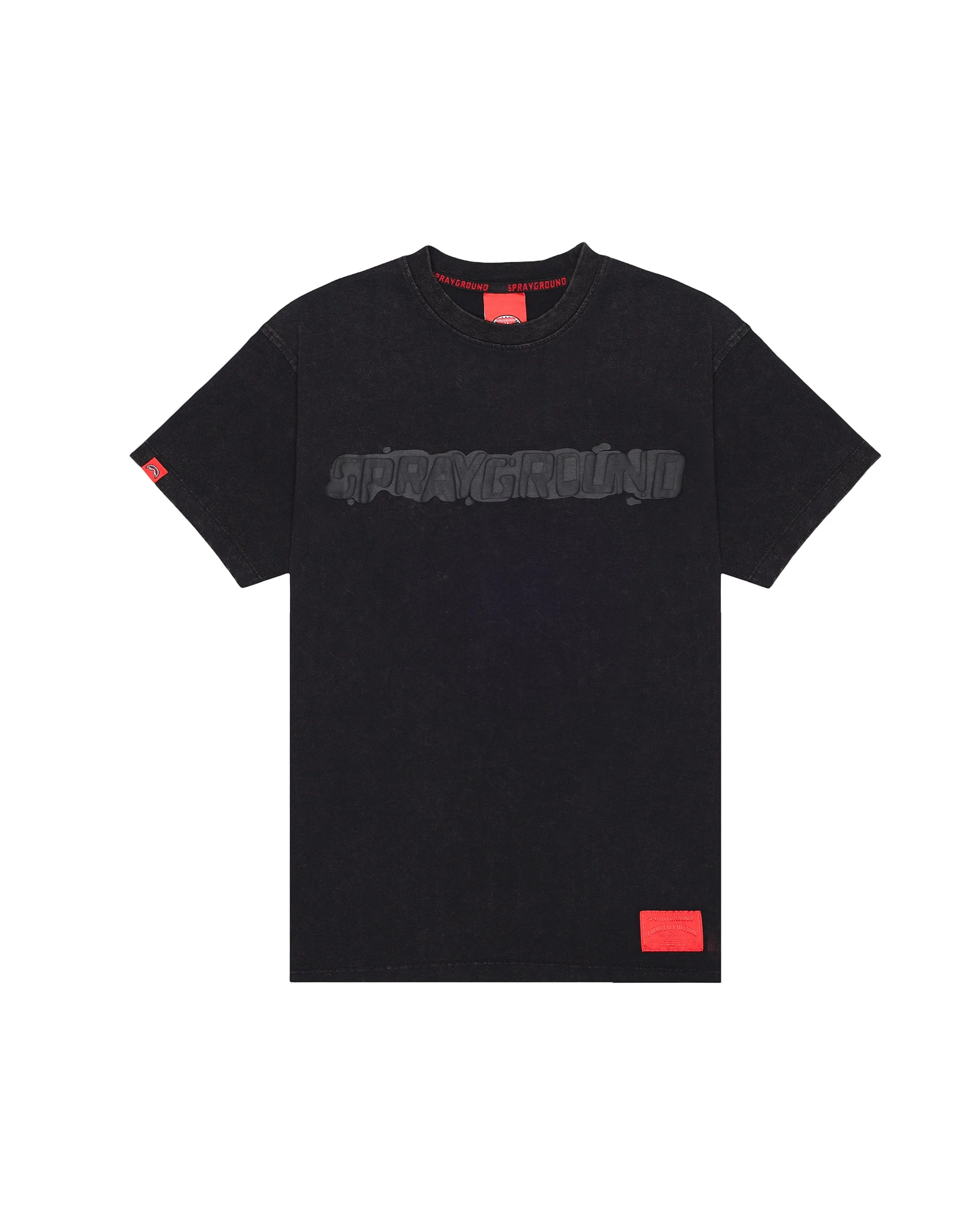 STONE WASHED MELTED SHARK NEW REG T-SHIRT BLK