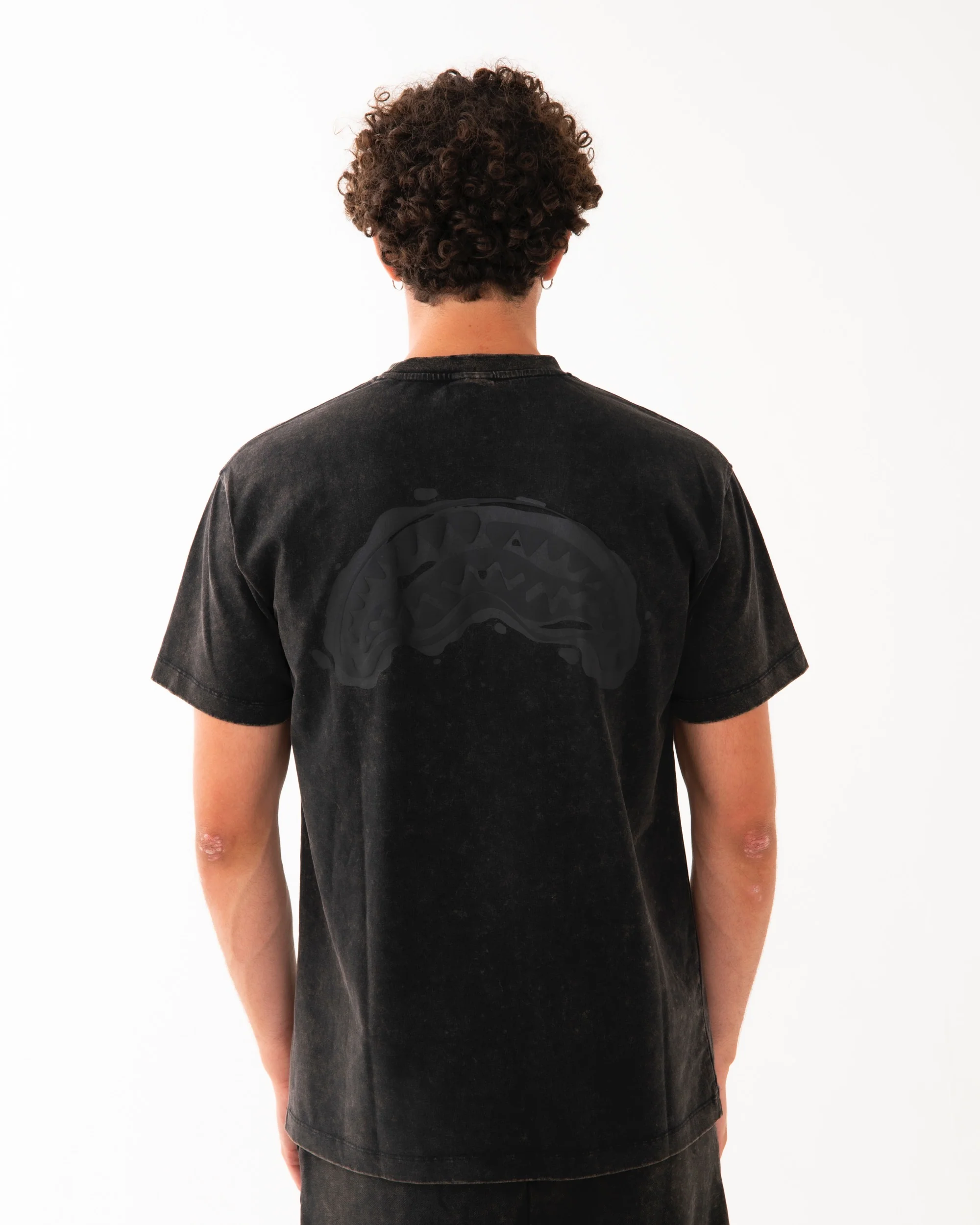 STONE WASHED MELTED SHARK NEW REG T-SHIRT BLK - Image 7
