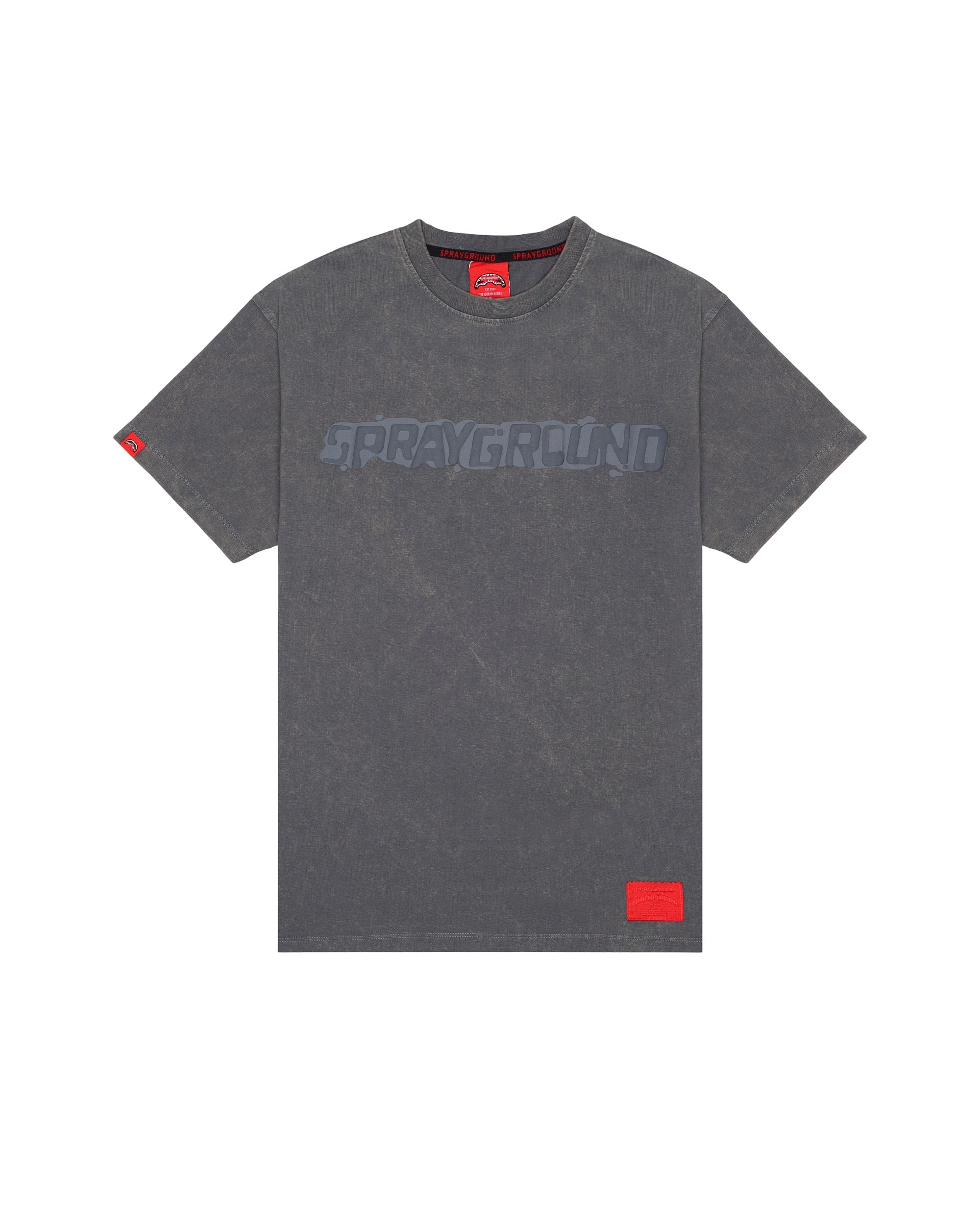STONE WASHED MELTED SHARK REG T-SHIRT GREY
