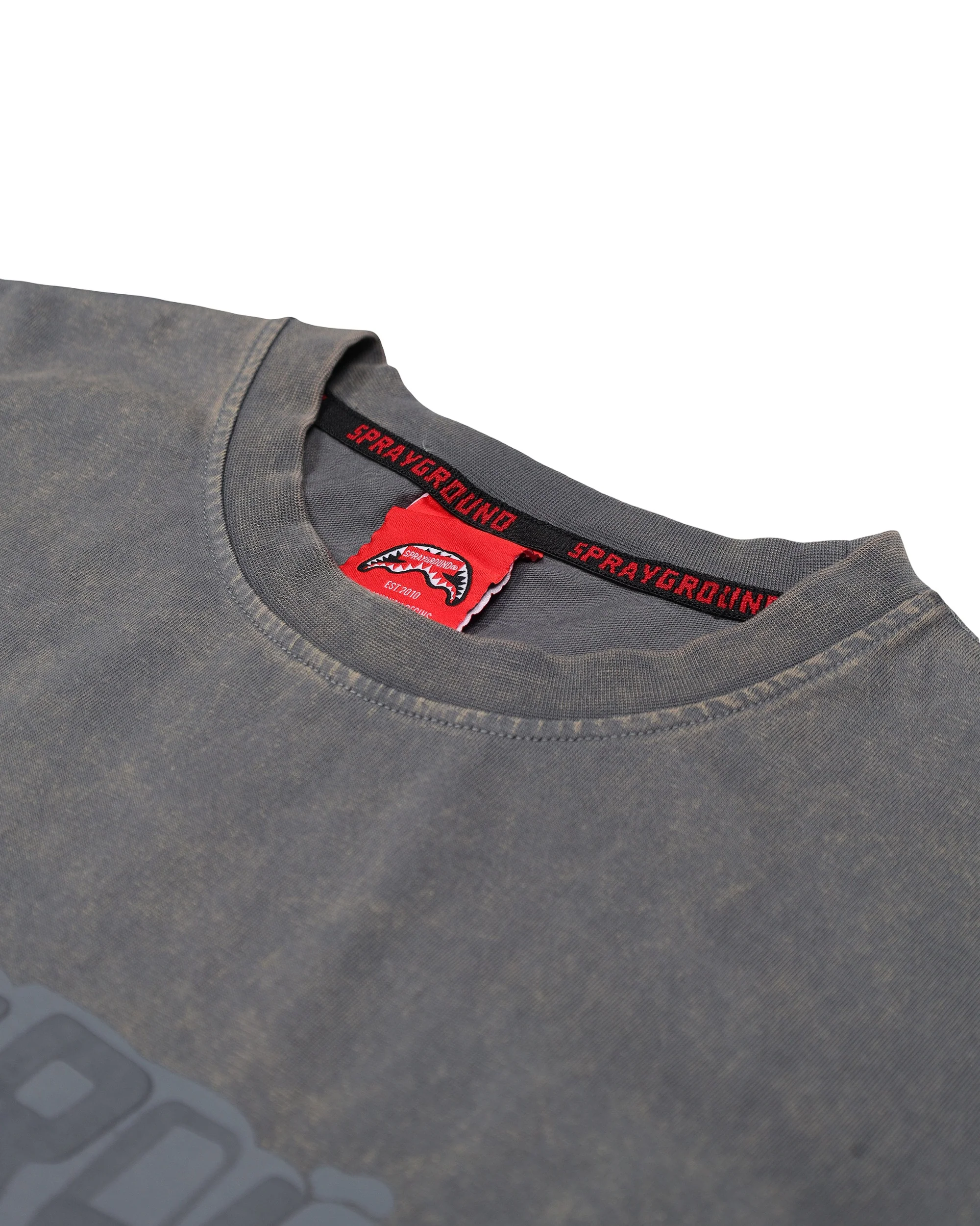STONE WASHED MELTED SHARK REG T-SHIRT GREY - Image 3