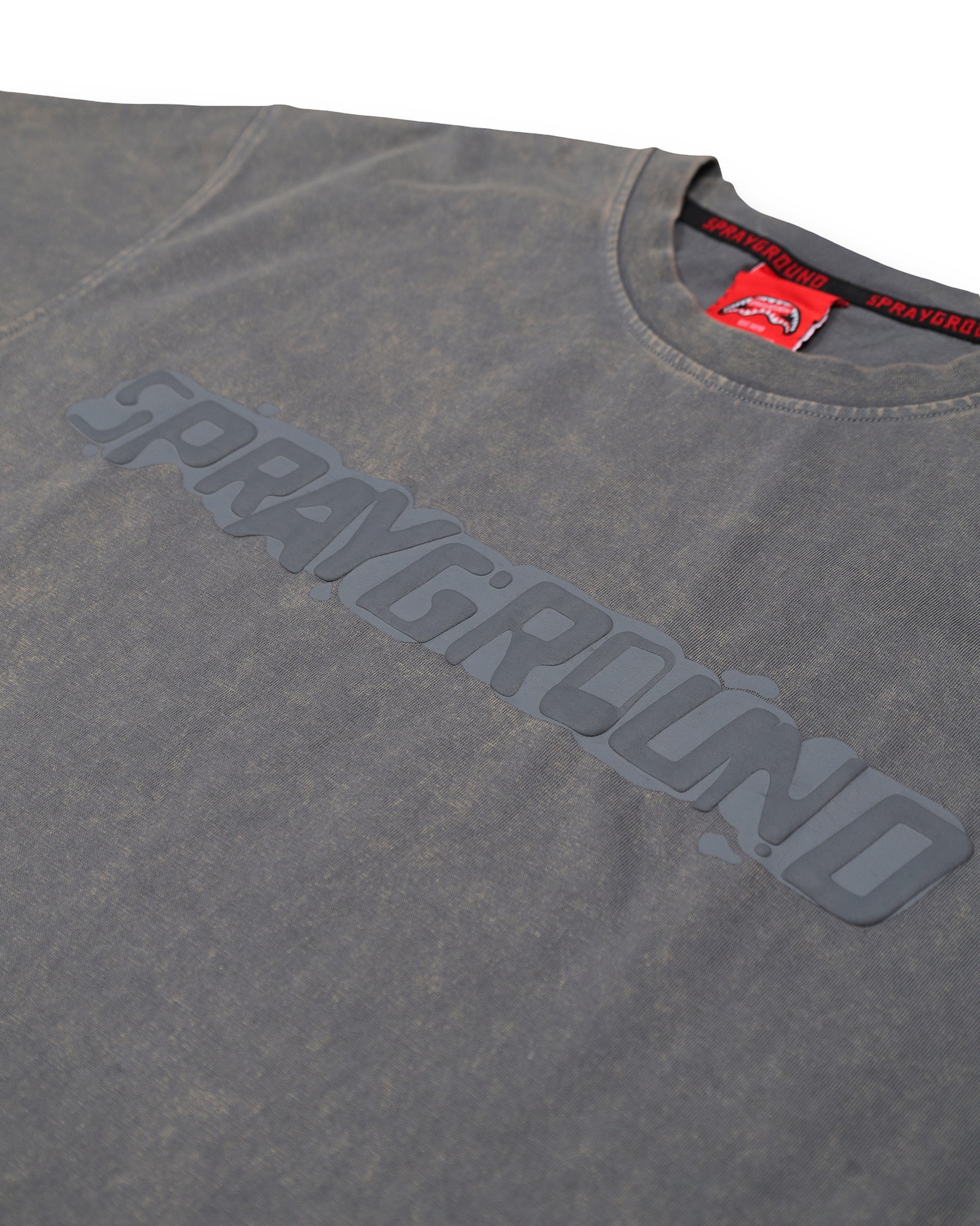 STONE WASHED MELTED SHARK REG T-SHIRT GREY - Image 4